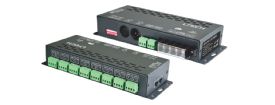 880-700  16 Channel PWM-CC DMX Decoder 12/24/36/48V DC,700max16CH, 515.2W Max Power, 0-100% Dim range, IP44.